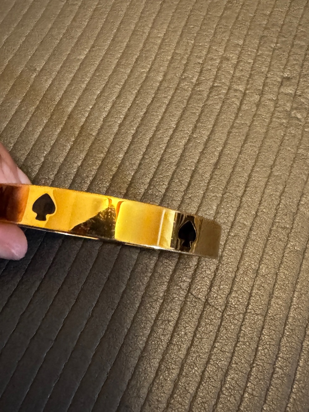 kate spade Gold-tone Clover Cutout Bangle with Black Inlay - Picture 2 of 6
